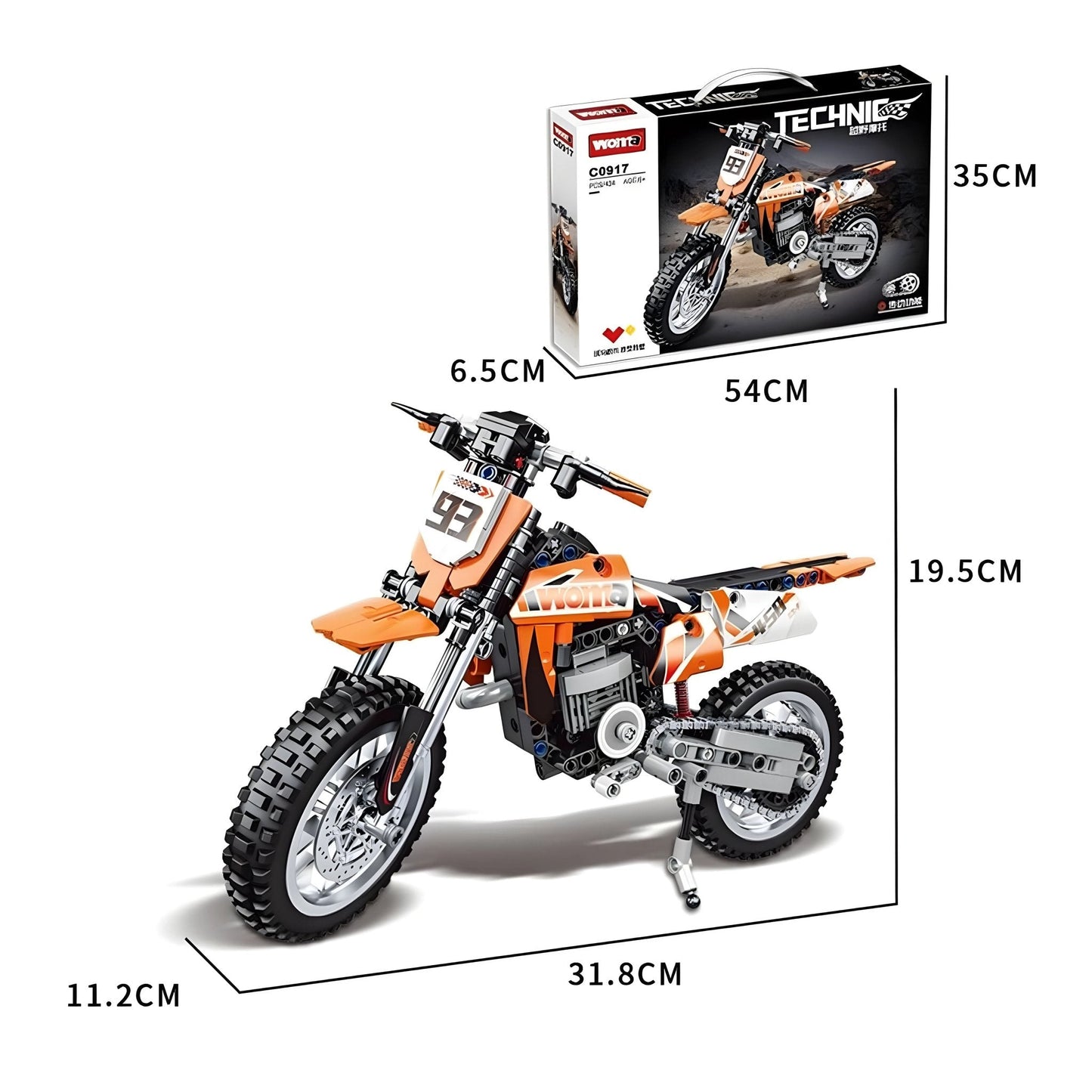 Orange Motorcycle Set – 434 PCS STEM Toy for Kids 6+ - STEM Building Toy by LULEGO