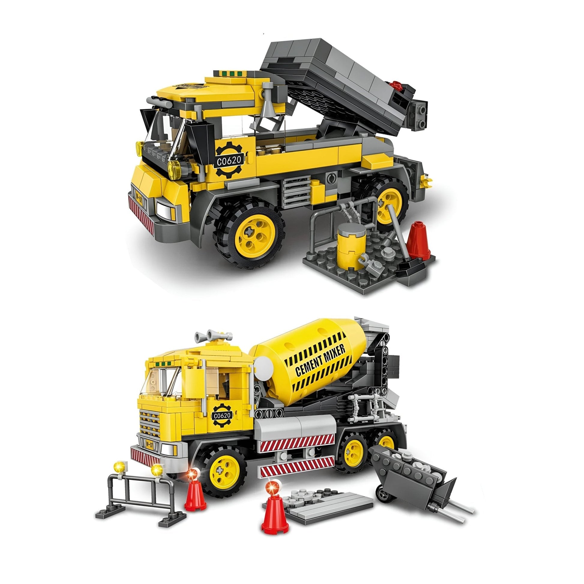 2 - in - 1 Cement Mixer Truck – 397 PCS STEM Toy for Kids - STEM Building Toy by LULEGO