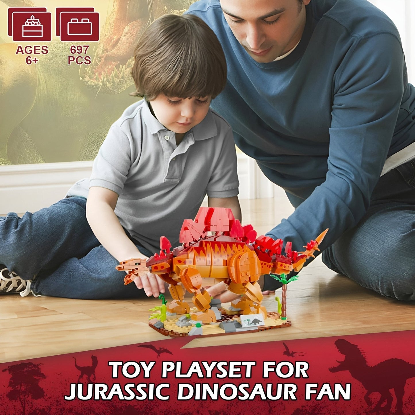 Stegosaurus Dino Building Set – 697 PCS STEM Toy for Kids 6+ - STEM Building Toy by LULEGO