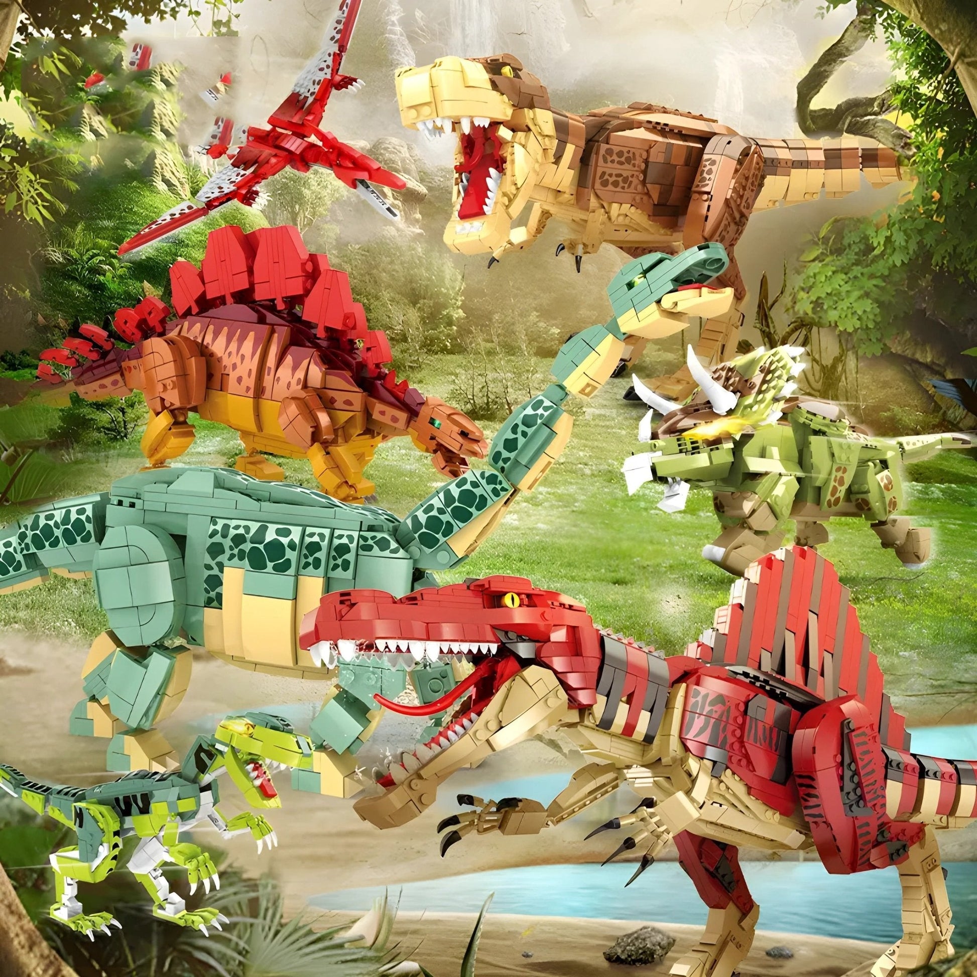 Dino Pterosaur Building Block Set – 308 - Piece Jurassic STEM Toy for Kids 6+ - STEM Building Toy by LULEGO