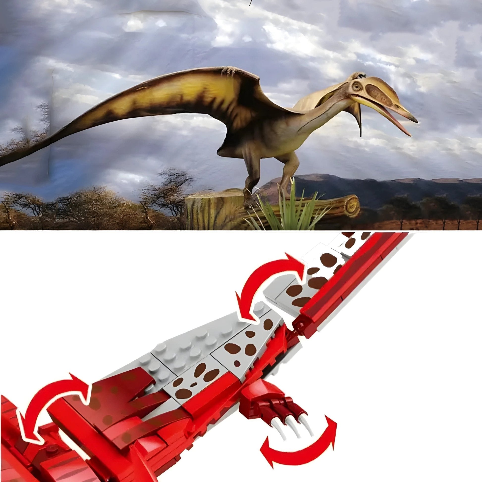 Dino Pterosaur Building Block Set – 308 - Piece Jurassic STEM Toy for Kids 6+ - STEM Building Toy by LULEGO