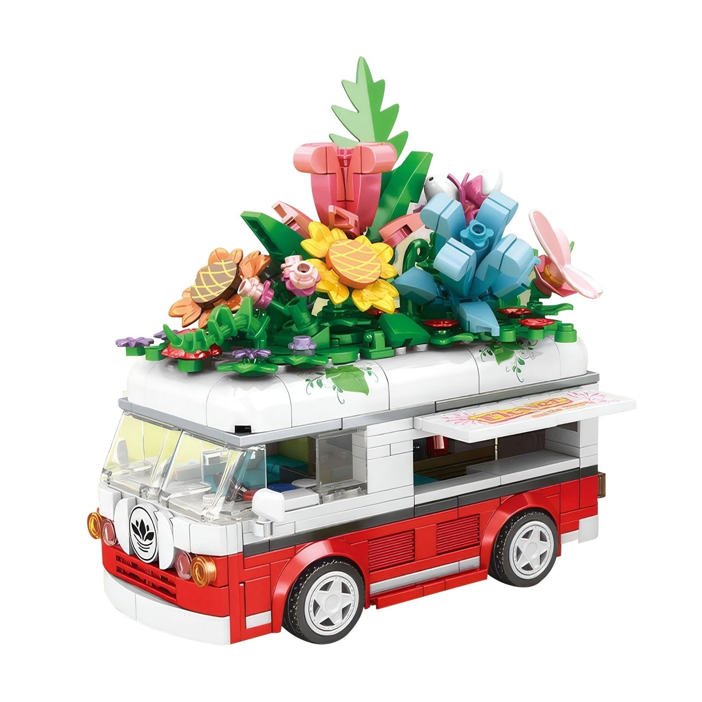 STEM Flower Van Set – 457 PCS Floral Brick Kit for Kids 6+ - STEM Building Toy by LULEGO
