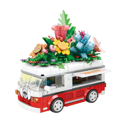 STEM Flower Van Set – 457 PCS Floral Brick Kit for Kids 6+ - STEM Building Toy by LULEGO