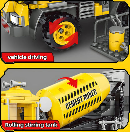 2 - in - 1 Cement Mixer Truck – 397 PCS STEM Toy for Kids STEM building block toy by LOLIPOL
