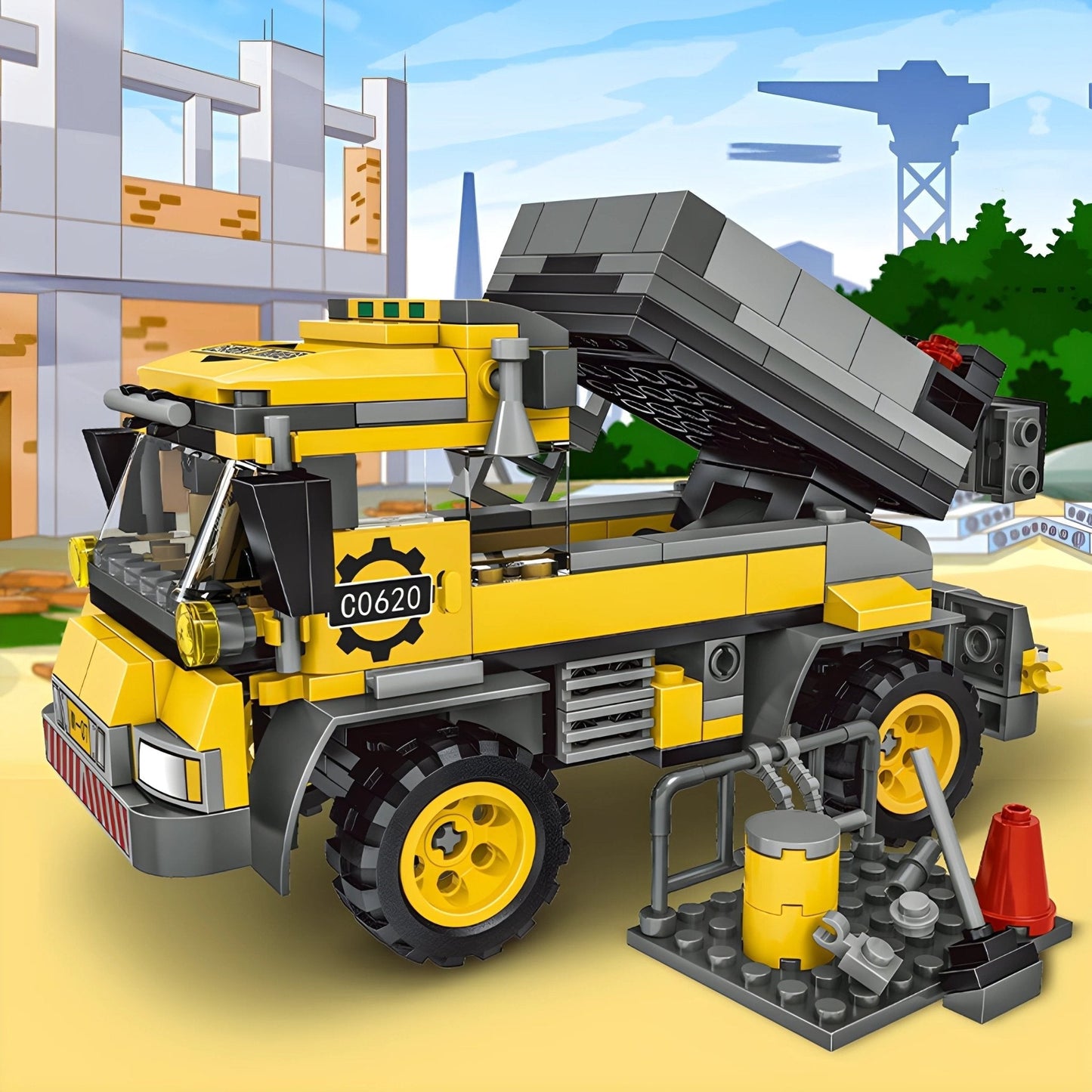 2 - in - 1 Cement Mixer Truck – 397 PCS STEM Toy for Kids STEM building block toy by LOLIPOL