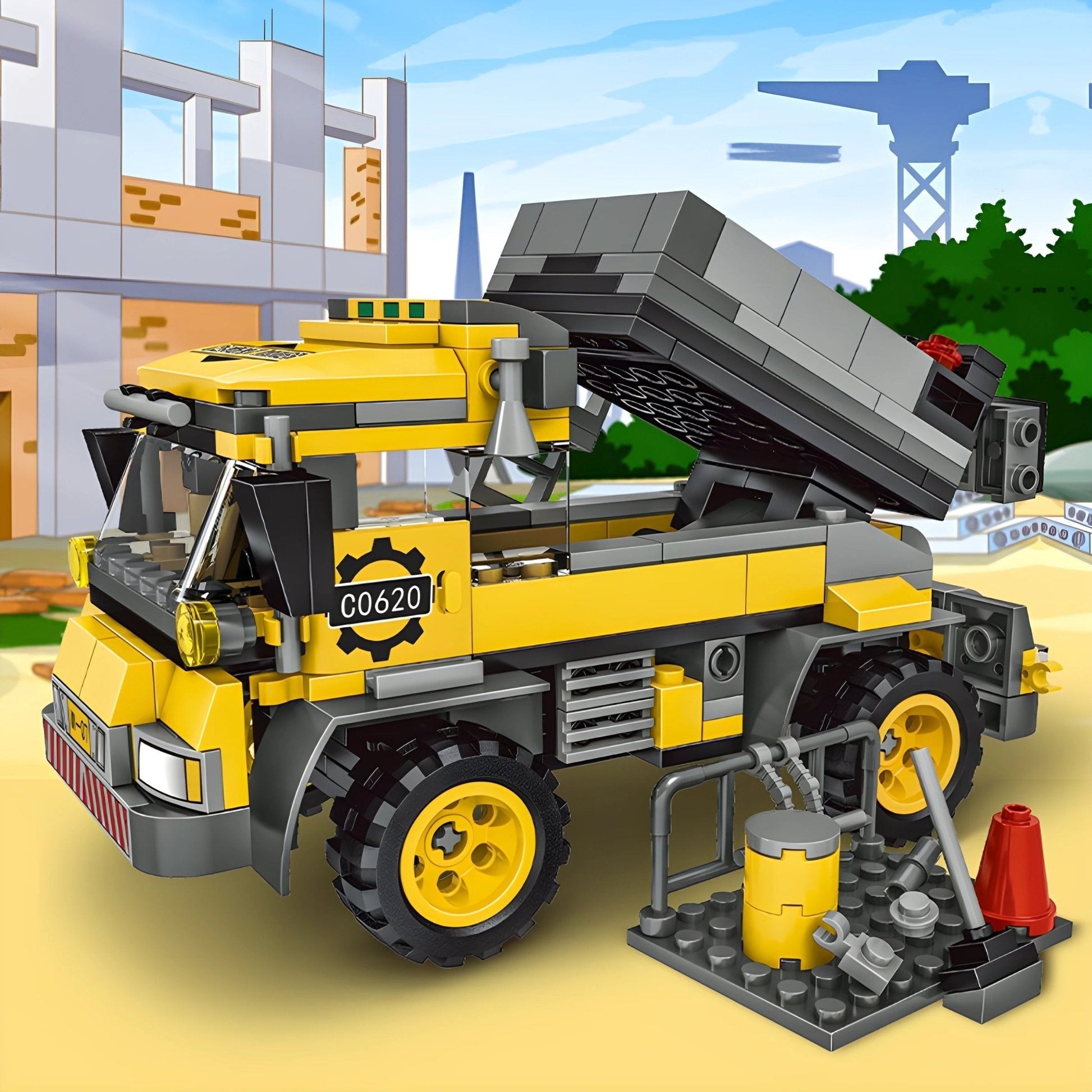 2 - in - 1 Cement Mixer Truck – 397 PCS STEM Toy for Kids STEM building block toy by LOLIPOL