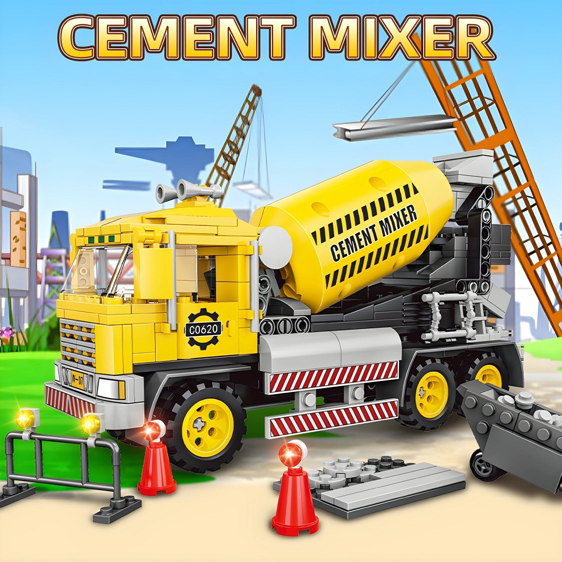 2 - in - 1 Cement Mixer Truck – 397 PCS STEM Toy for Kids STEM building block toy by LOLIPOL