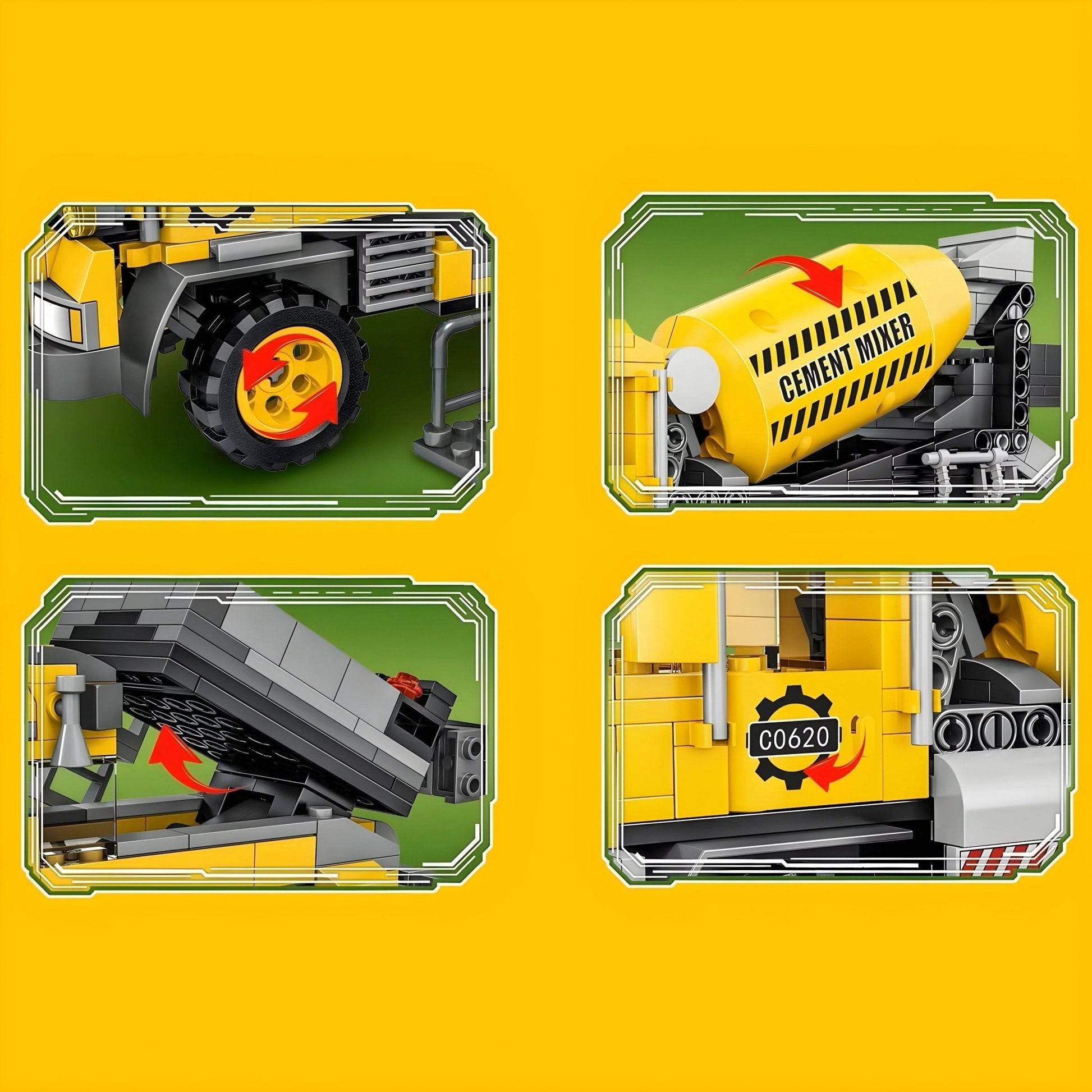 2 - in - 1 Cement Mixer Truck – 397 PCS STEM Toy for Kids STEM building block toy by LOLIPOL