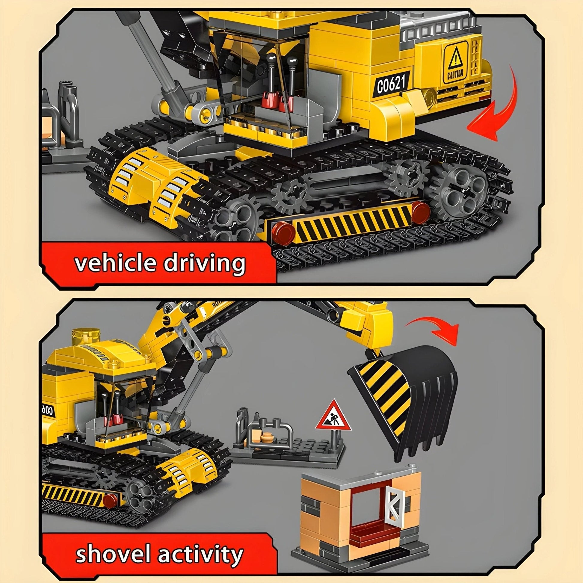 2 - in - 1 Excavator & Demolition Set – 463 PCS STEM Toy STEM building block toy by LOLIPOL