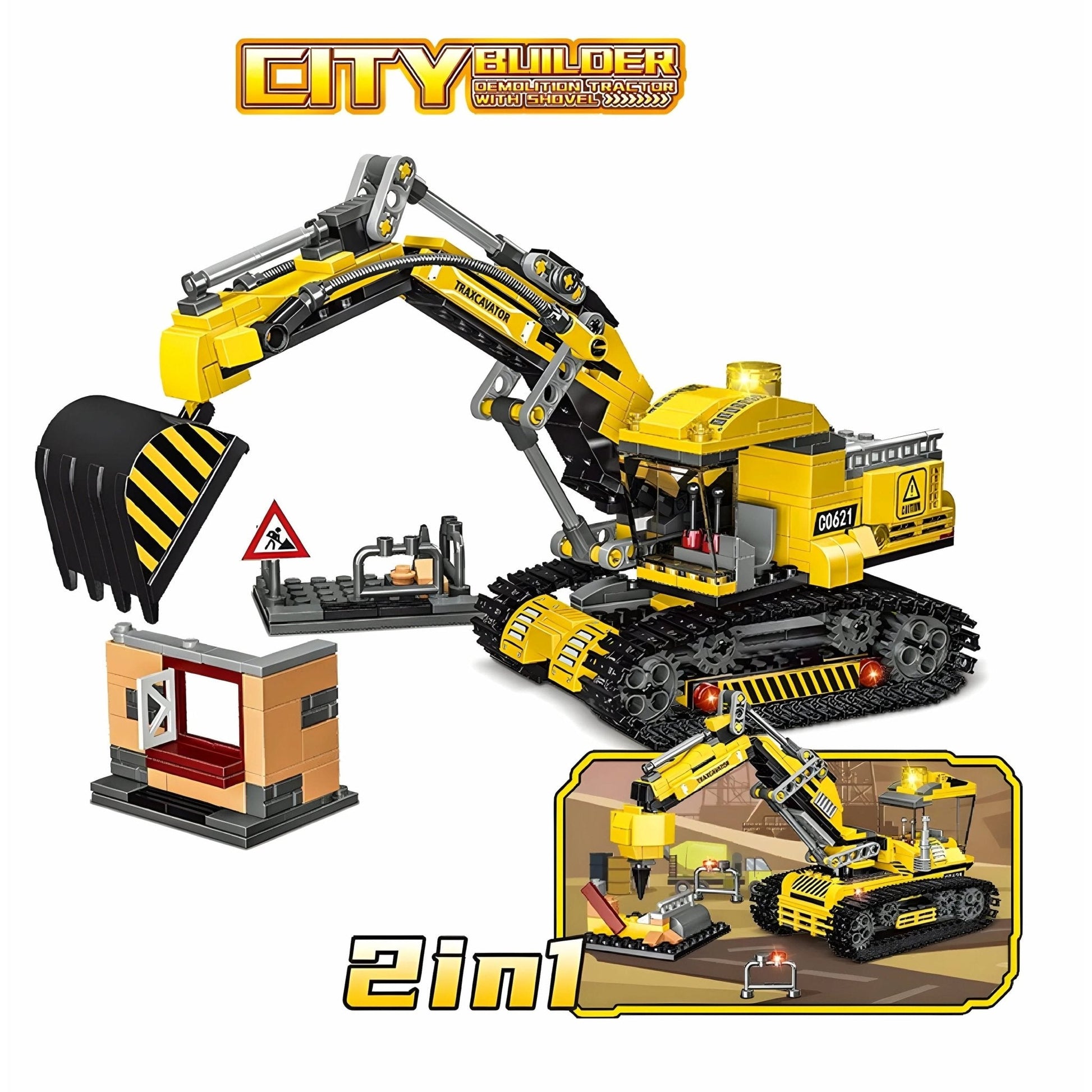 2 - in - 1 Excavator & Demolition Set – 463 PCS STEM Toy STEM building block toy by LOLIPOL