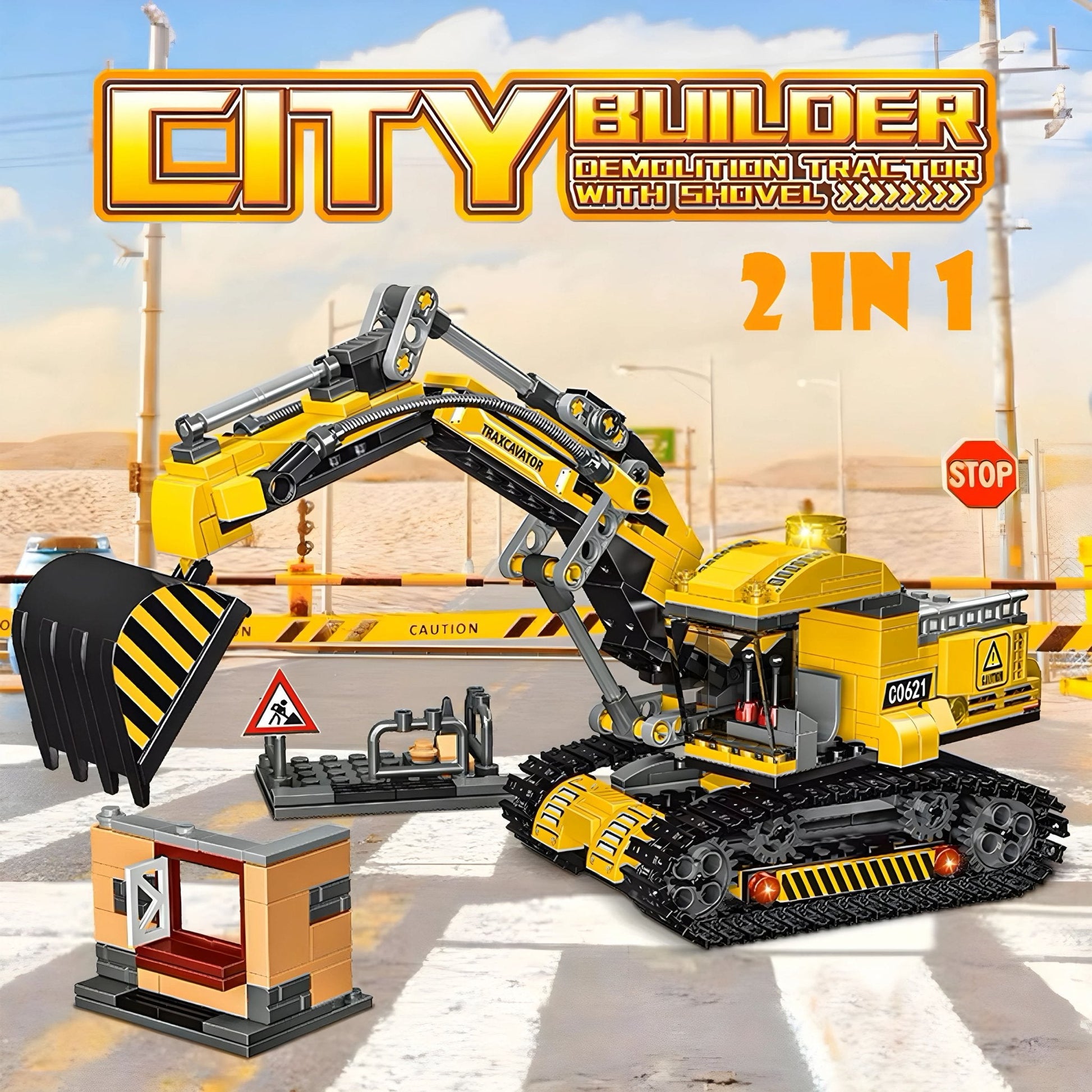 2 - in - 1 Excavator & Demolition Set – 463 PCS STEM Toy - STEM Building Toy by LULEGO