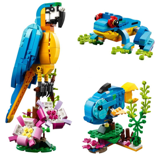 3 - in - 1 Exotic Parrot Toy – 253 PCS Transformable Brick Model STEM building block toy by LOLIPOL