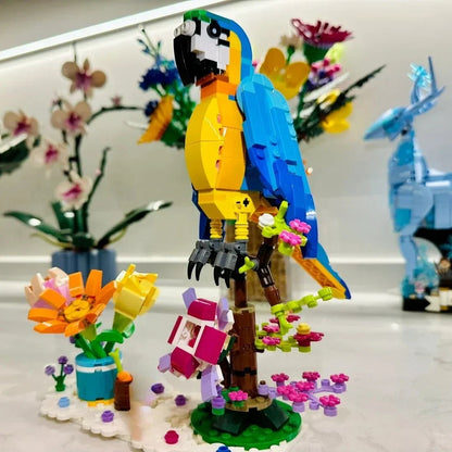 3 - in - 1 Exotic Parrot Toy – 253 PCS Transformable Brick Model - STEM Building Toy by LULEGO
