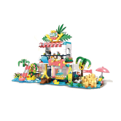 4 - in - 1 Beach House Set – 617 PCS Seaside Villa for Girls STEM building block toy by LOLIPOL