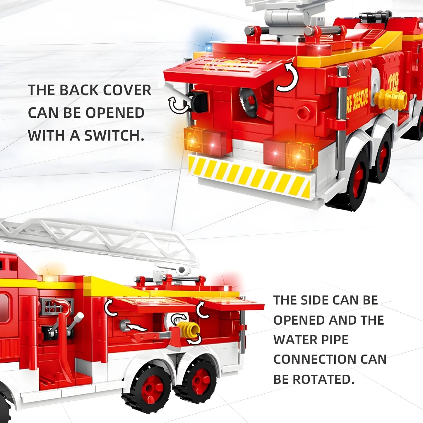 Fire Truck Projector Building Set – 433 PCS STEM Toy 6+ - STEM Building Toy by LULEGO