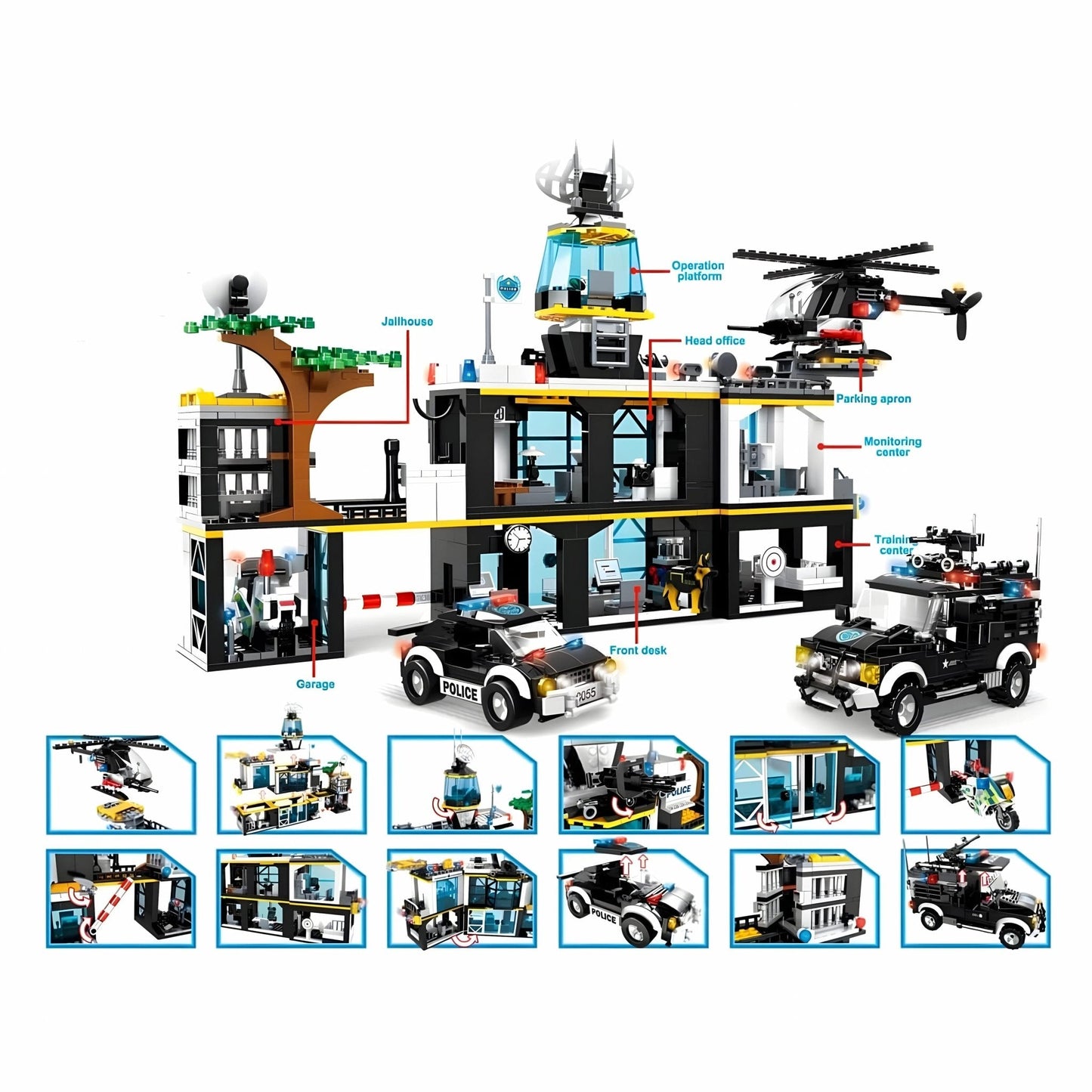 Police Station Building Set – 1261 PCS Ultimate City STEM Kit - STEM Building Toy by LULEGO