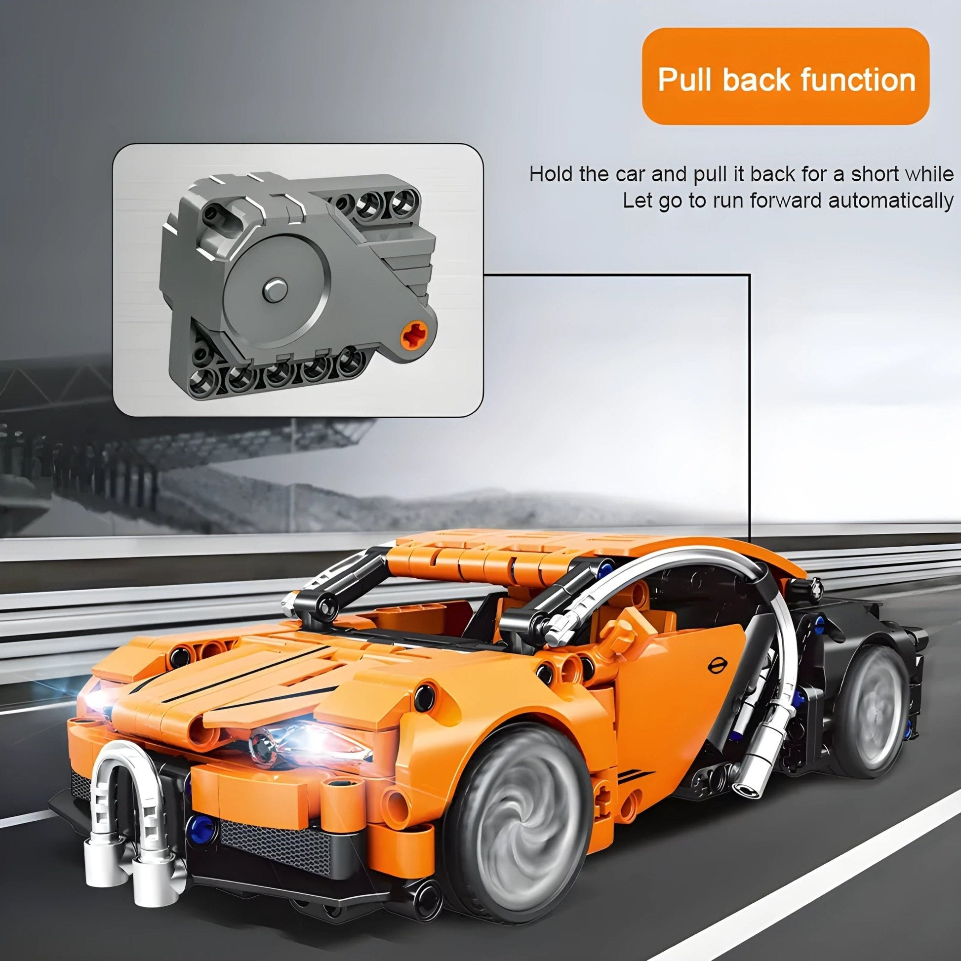 Pull - Back Racing Car – 388 PCS STEM Vehicle Toy for Kids 6+ - STEM Building Toy by LULEGO