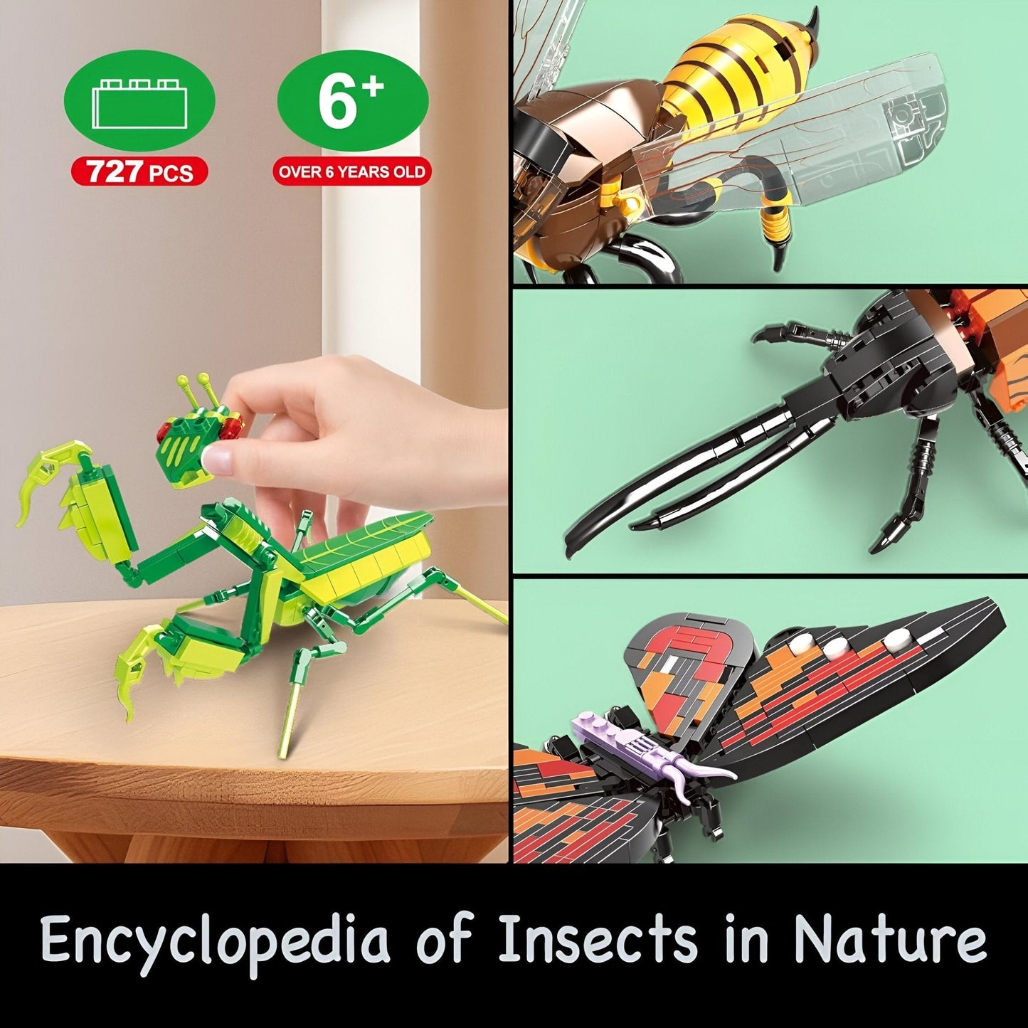 Insect STEM Building Set – 727 PCS Nature - Inspired Brick Kit - STEM Building Toy by LULEGO