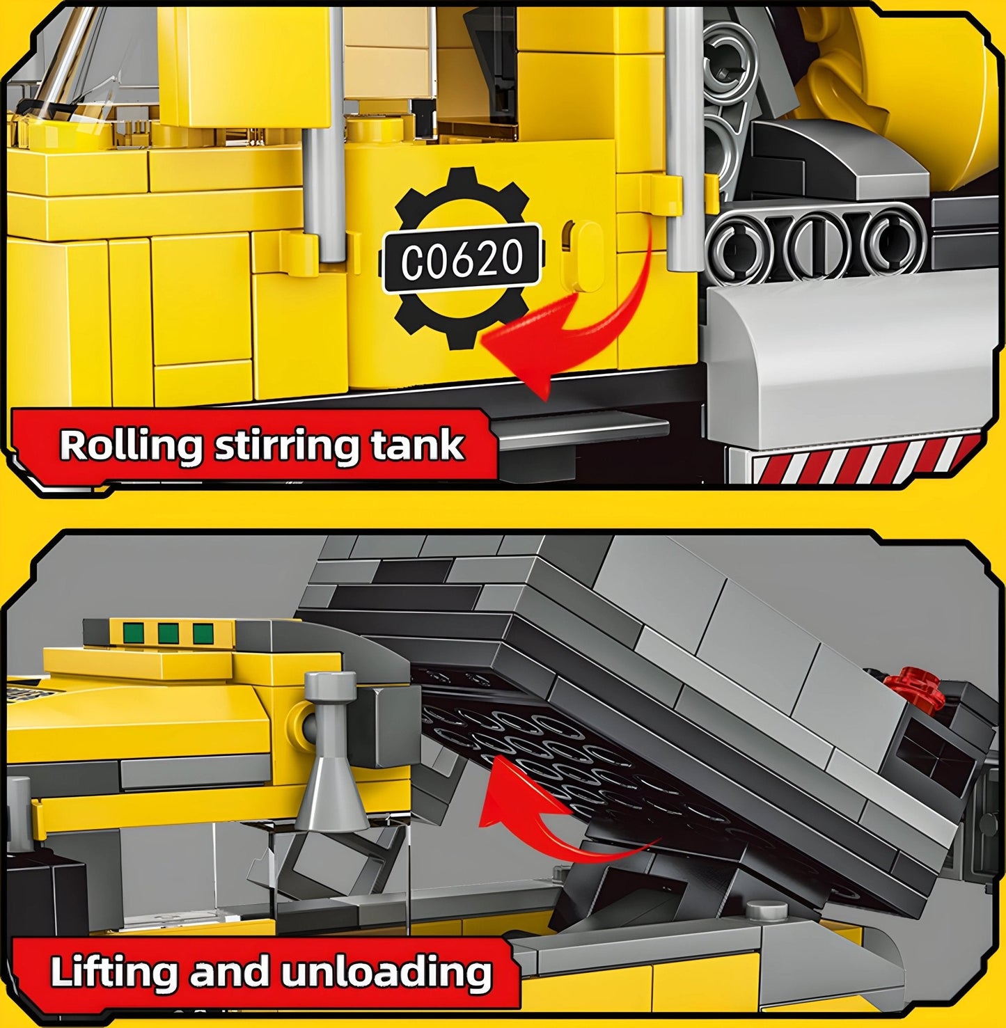 2 - in - 1 Cement Mixer Truck – 397 PCS STEM Toy for Kids - STEM Building Toy by LULEGO