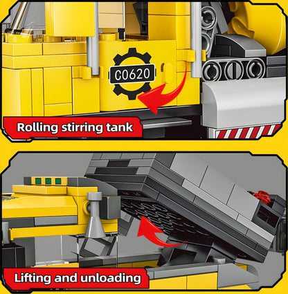 2 - in - 1 Cement Mixer Truck – 397 PCS STEM Toy for Kids - STEM Building Toy by LULEGO