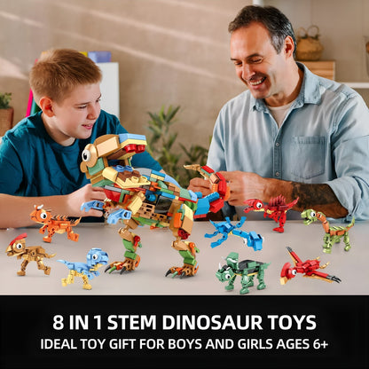 8 - in - 1 Dinosaur Set – 604 PCS STEM Building Kit for Kids STEM building block toy by LOLIPOL