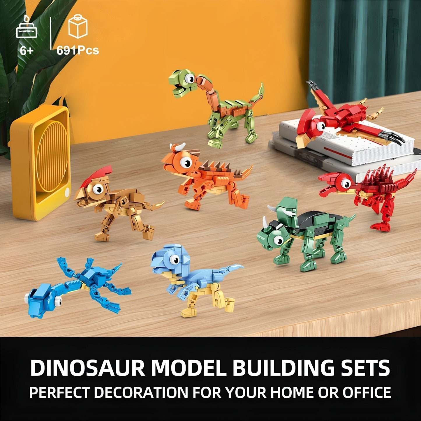 8 - in - 1 Dinosaur Set – 604 PCS STEM Building Kit for Kids STEM building block toy by LOLIPOL