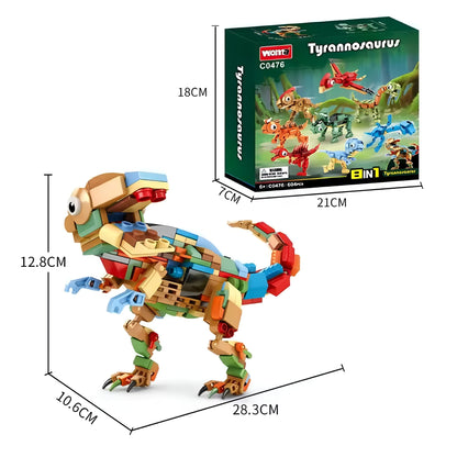 8 - in - 1 Dinosaur Set – 604 PCS STEM Building Kit for Kids STEM building block toy by LOLIPOL