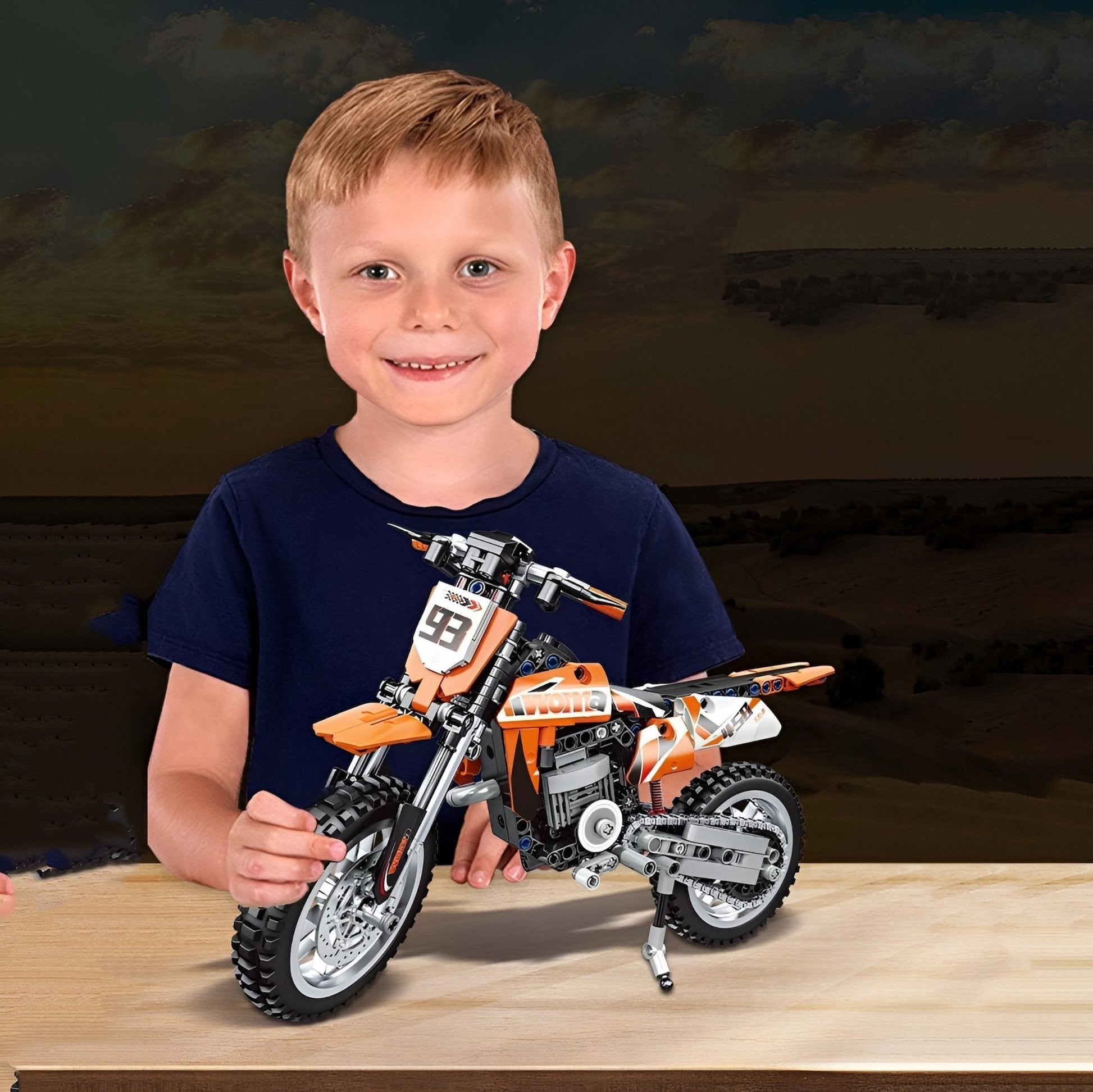 Orange Motorcycle Set – 434 PCS STEM Toy for Kids 6+ - STEM Building Toy by LULEGO