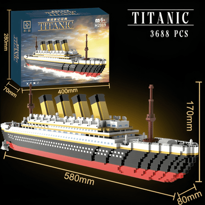 Titanic Cruise Ship – 3688 PCS Large DIY Brick Ocean Model - STEM Building Toy by LULEGO