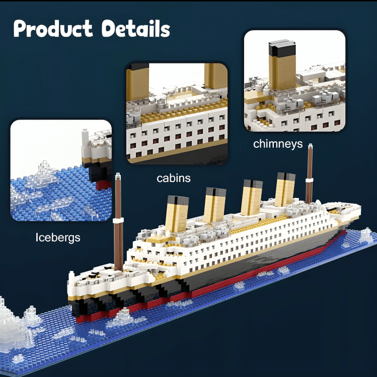 Titanic Ship – 1878 PCS Historical DIY Building Brick Set - STEM Building Toy by LULEGO