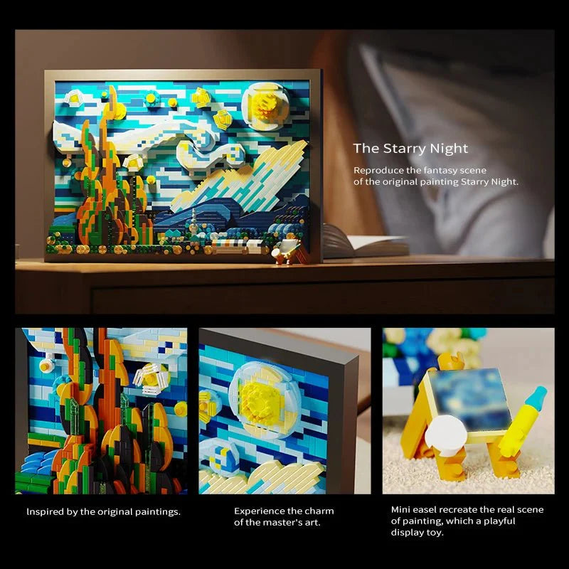 3D Oil Painting DIY Frame Set – 1731 PCS for Adults & Teens - STEM Building Toy by LULEGO