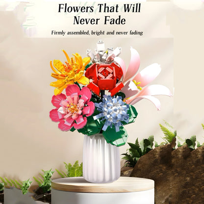 Artificial Flower Bouquet – 653 PCS 6 Floral Designs STEM building block toy by LOLIPOL