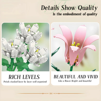 Artificial Flower Bouquet – 653 PCS 6 Floral Designs STEM building block toy by LOLIPOL