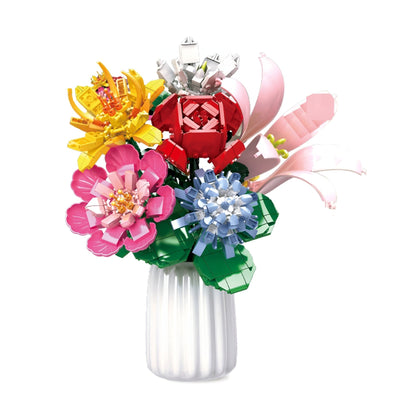 Artificial Flower Bouquet – 653 PCS 6 Floral Designs STEM building block toy by LOLIPOL