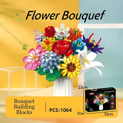Artificial Flower Bouquet – 653 PCS 6 Floral Designs STEM building block toy by LOLIPOL