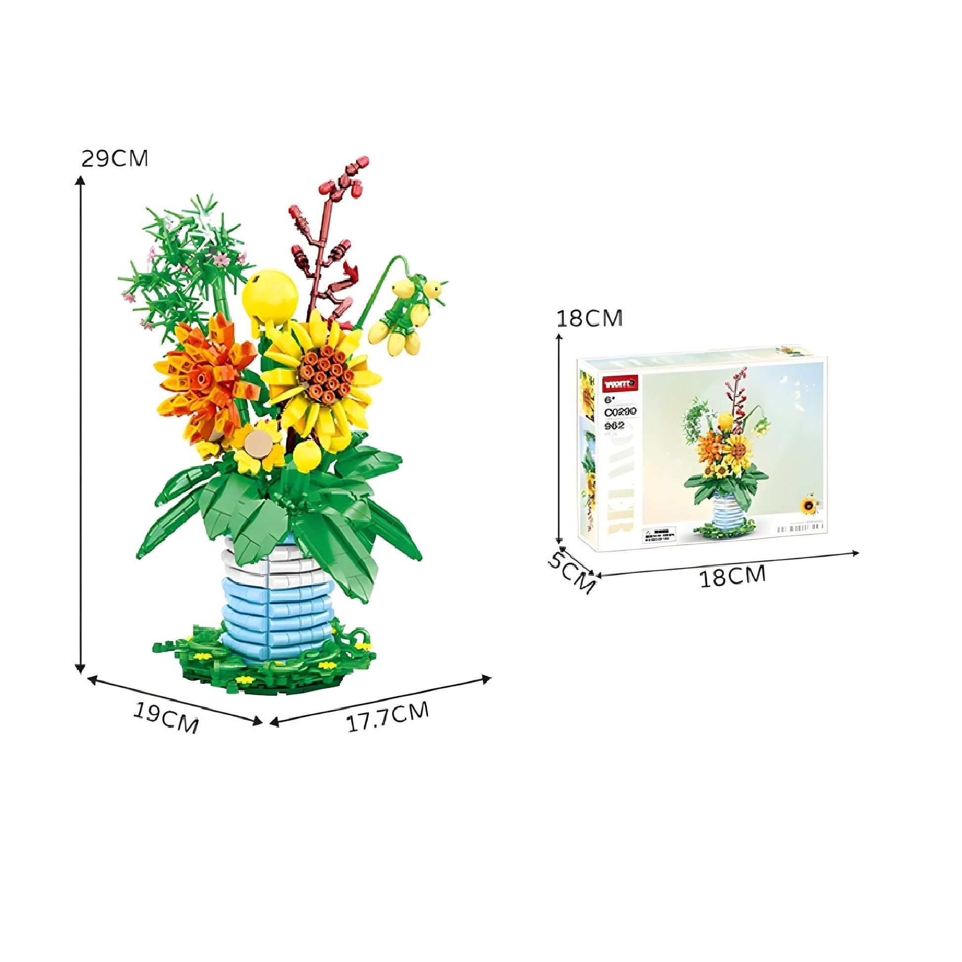 Blossom Flower Set with Brick Vase – 962 PCS for Decor STEM building block toy by LOLIPOL