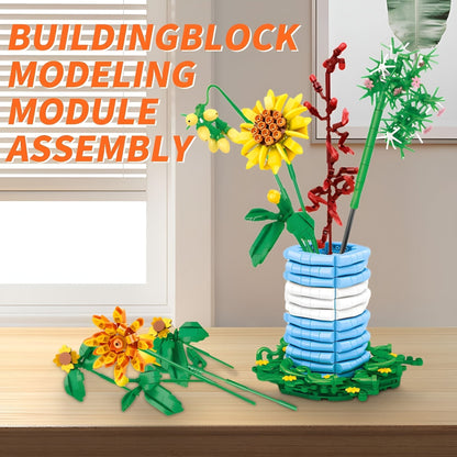 Blossom Flower Set with Brick Vase – 962 PCS for Decor STEM building block toy by LOLIPOL