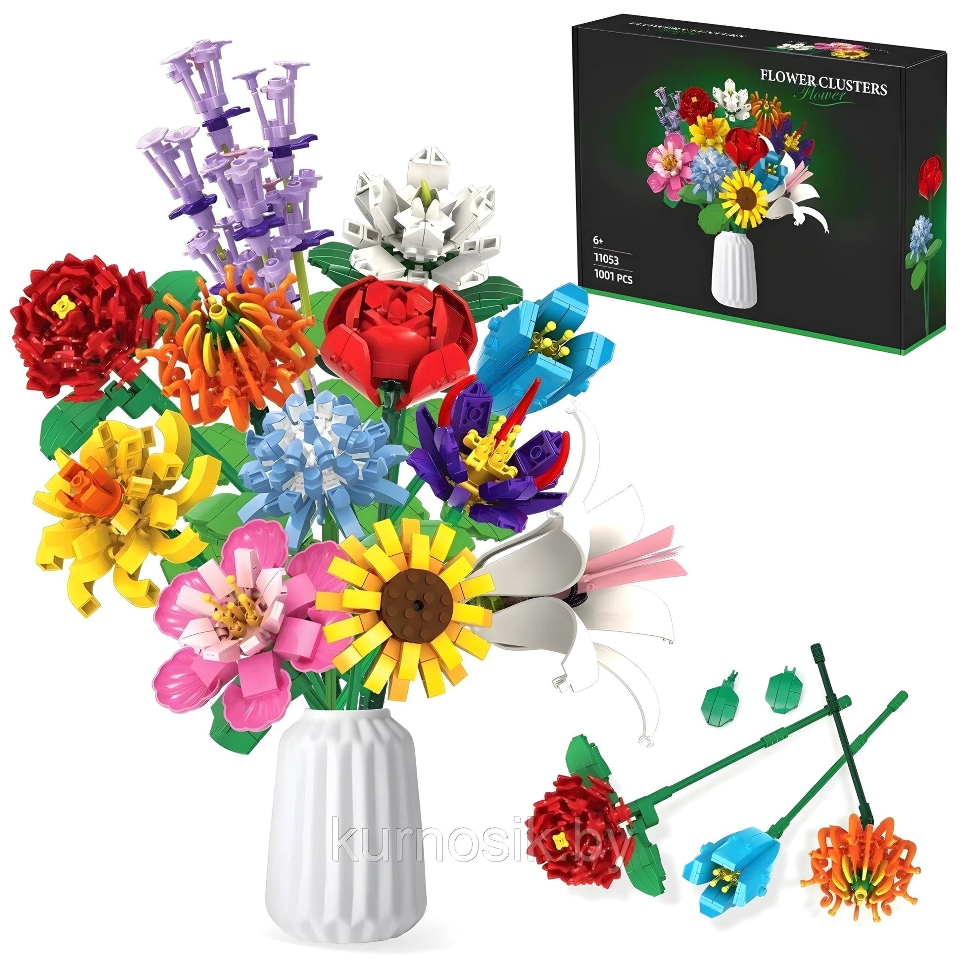 Botanical Flower Set – 1009 PCS 12 Blossom Brick Models STEM building block toy by LOLIPOL