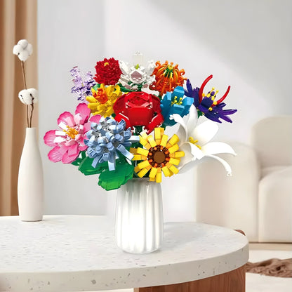 Botanical Flower Set – 1009 PCS 12 Blossom Brick Models STEM building block toy by LOLIPOL