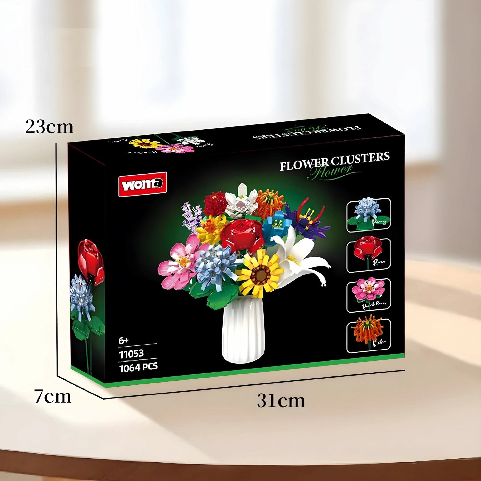 Botanical Flower Set – 1009 PCS 12 Blossom Brick Models STEM building block toy by LOLIPOL