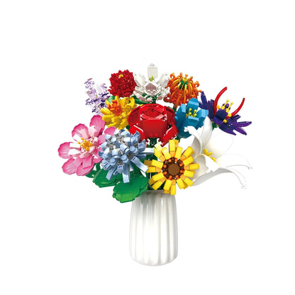 Botanical Flower Set – 1009 PCS 12 Blossom Brick Models STEM building block toy by LOLIPOL
