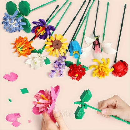 Botanical Flower Set – 1009 PCS 12 Blossom Brick Models STEM building block toy by LOLIPOL