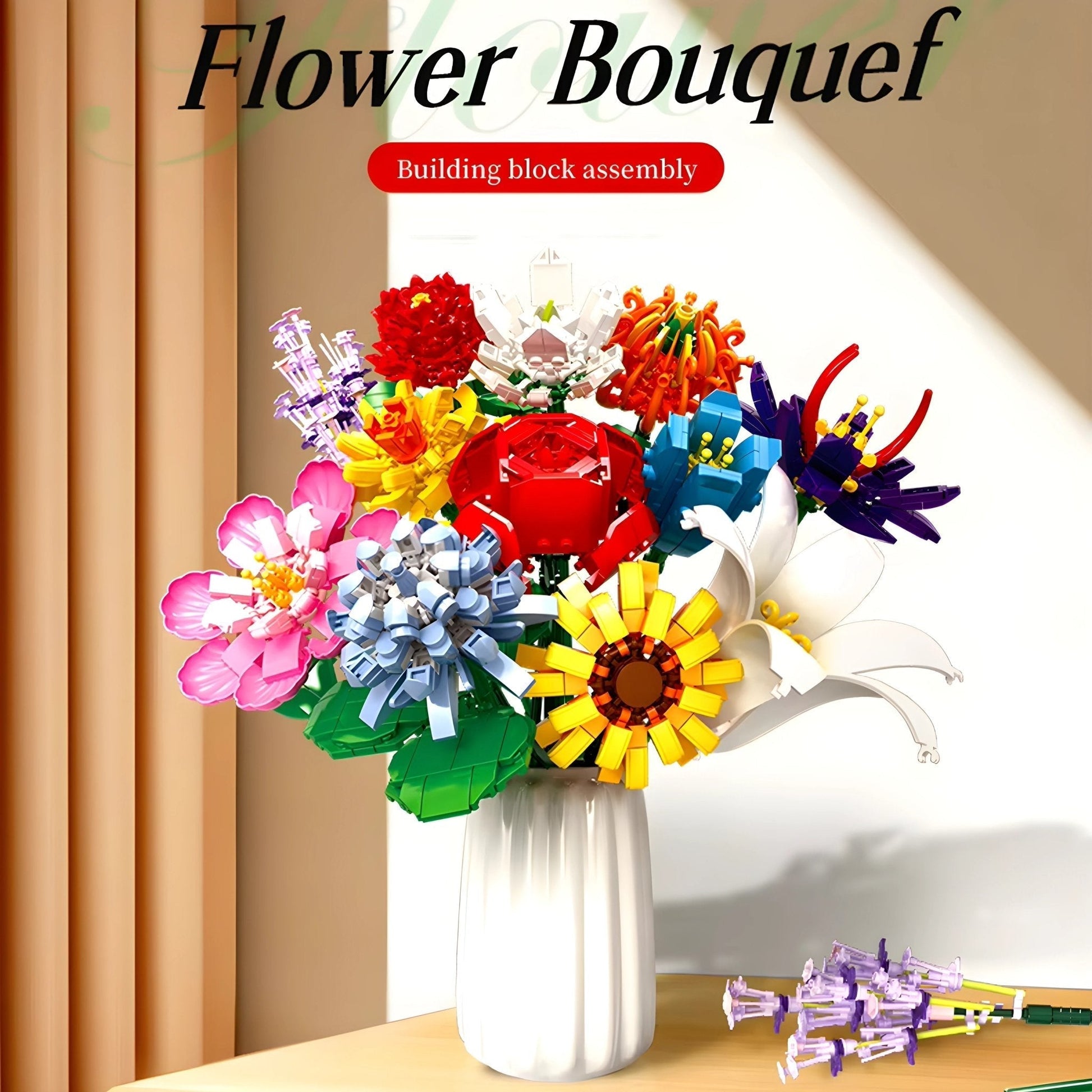 Botanical Flower Set – 1009 PCS 12 Blossom Brick Models STEM building block toy by LOLIPOL