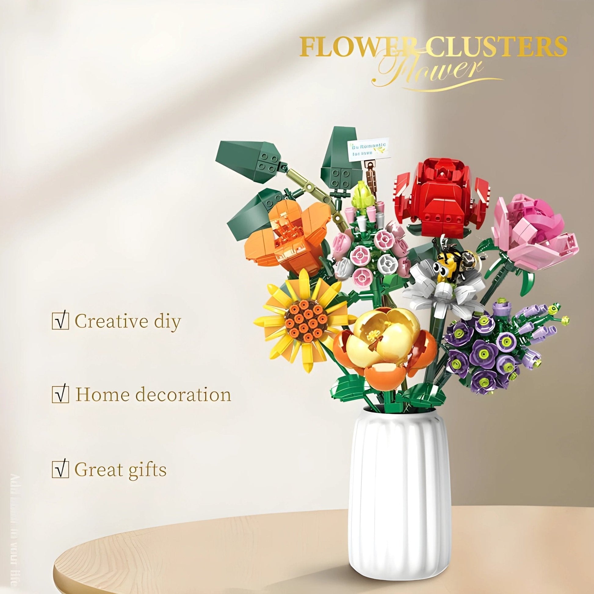 Brick Flower Bouquet Set – 770 PCS 8 Floral Models DIY STEM building block toy by LOLIPOL