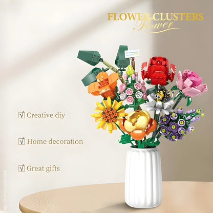 Brick Flower Bouquet Set – 770 PCS 8 Floral Models DIY STEM building block toy by LOLIPOL