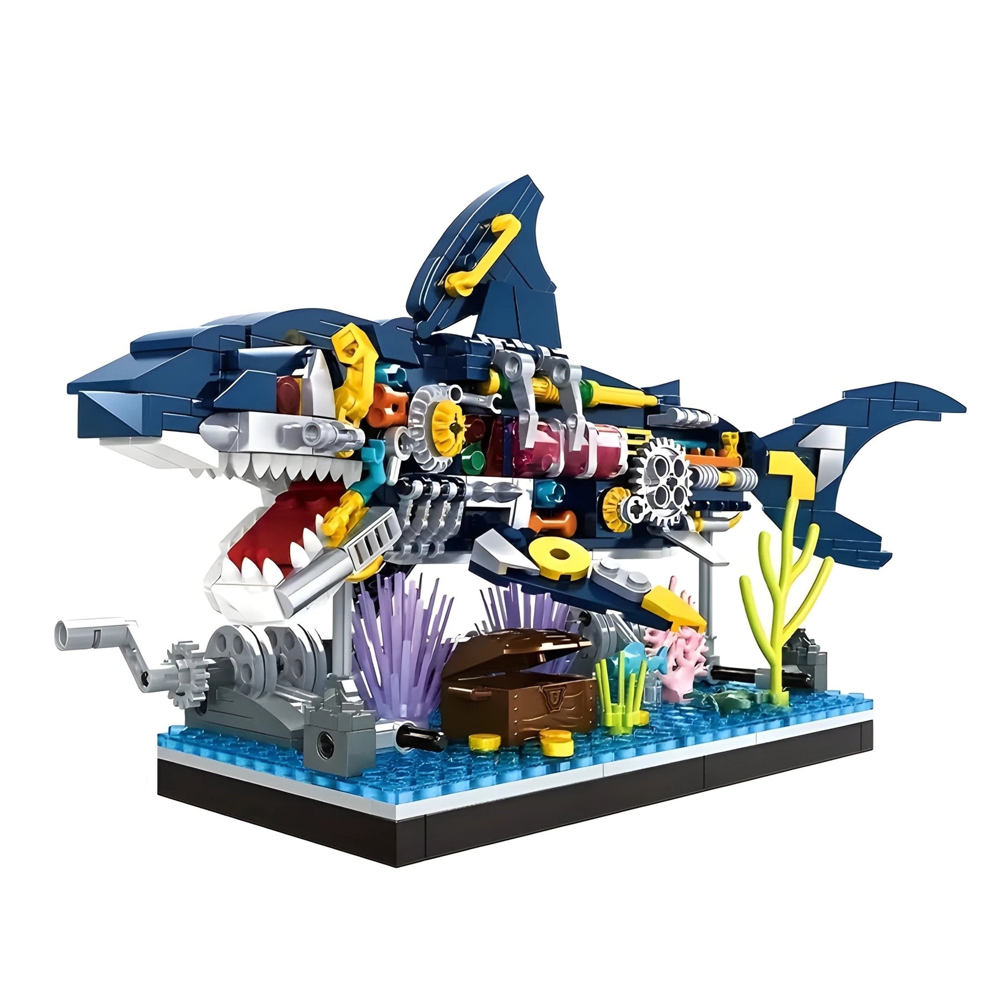 Cyberpunk Shark Robot Toy – 499 PCS STEM Marine Light - Up Kit STEM building block toy by LOLIPOL
