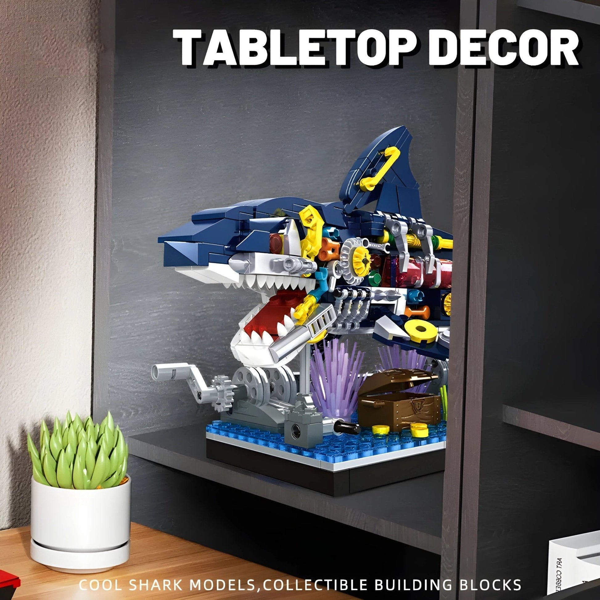 Cyberpunk Shark Robot Toy – 499 PCS STEM Marine Light - Up Kit STEM building block toy by LOLIPOL