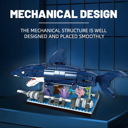 Cyberpunk Shark Robot Toy – 499 PCS STEM Marine Light - Up Kit STEM building block toy by LOLIPOL