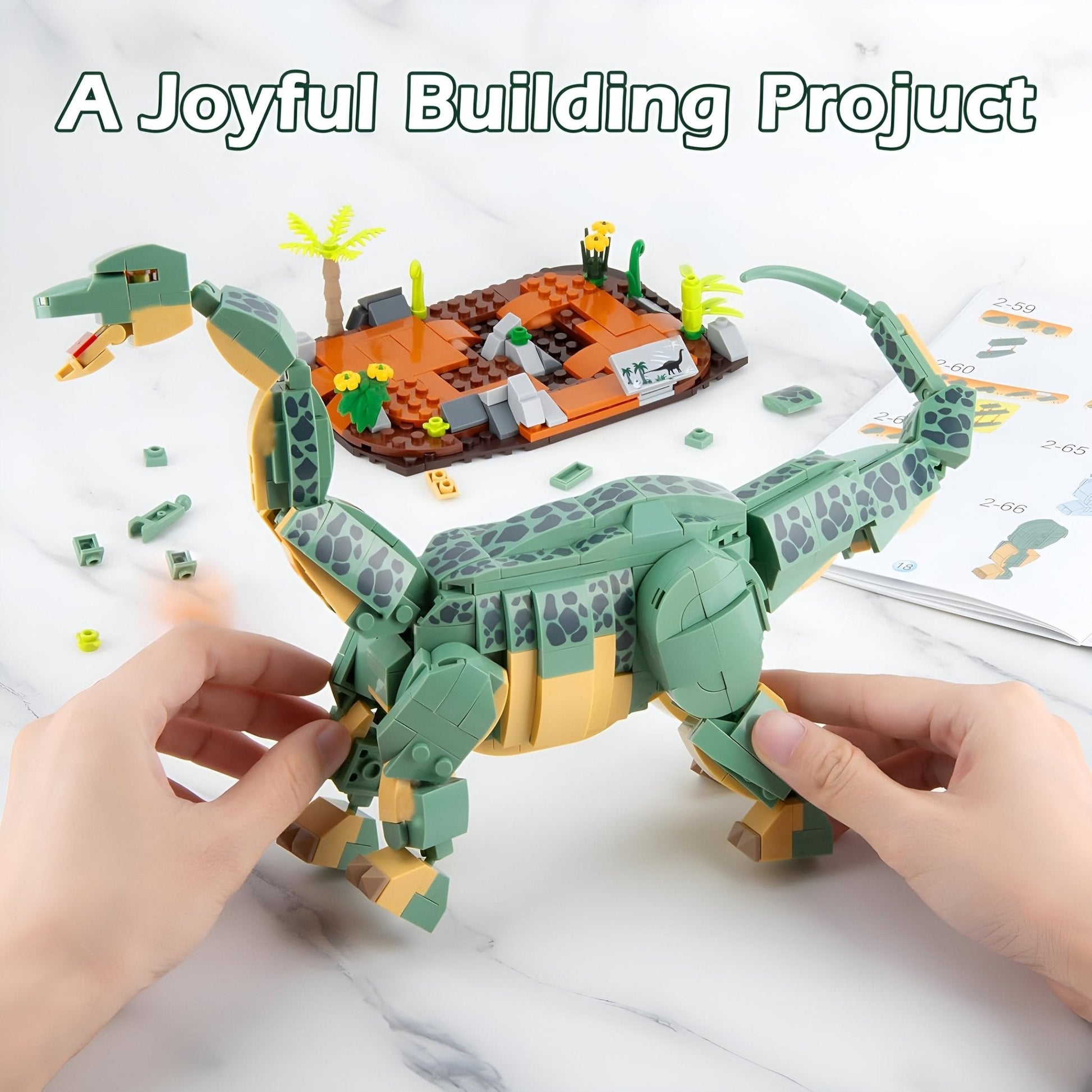 Dino Brontosaurus – 589 PCS Dinosaur Building Set for Kids STEM building block toy by LOLIPOL