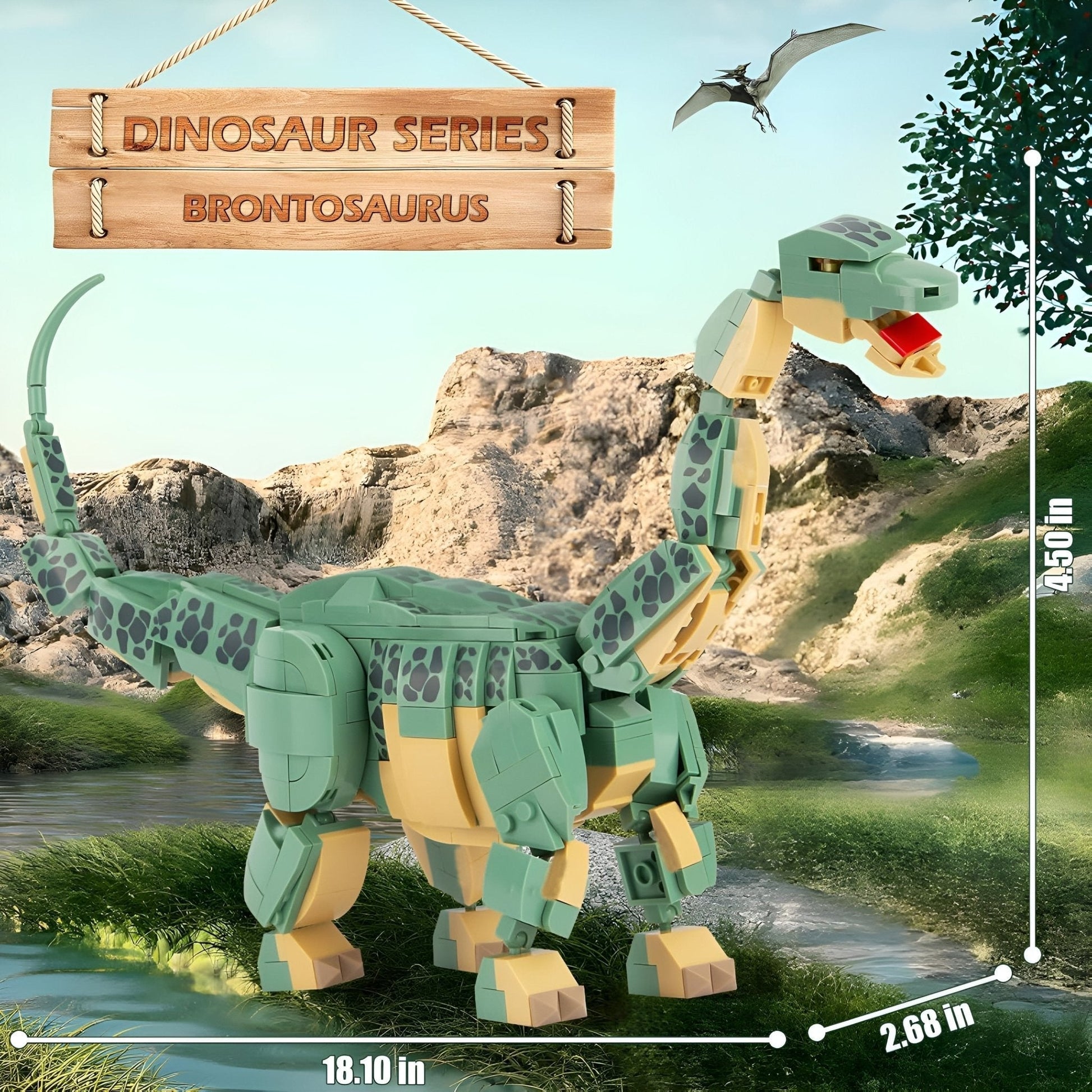 Dino Brontosaurus – 589 PCS Dinosaur Building Set for Kids STEM building block toy by LOLIPOL